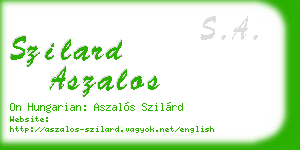 szilard aszalos business card